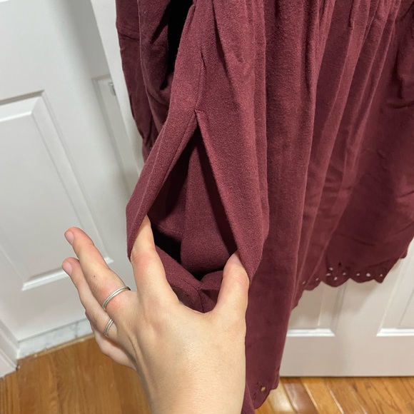 Embroidered Ruffled Flannel Mini Dress - Picture 5 of 9